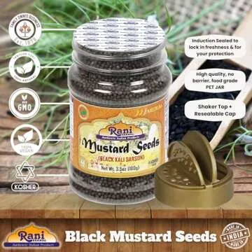 Rani Black Mustard Seeds 3.5oz - All Natural, Vegan, Non-GMO