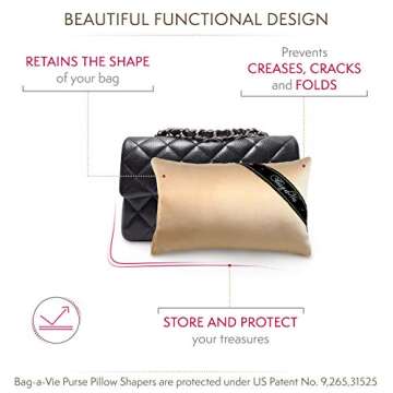Bag-a-Vie Handbag Shaper Pillow Luxury Handbag & Purse Shaper - [Tres Mini] 7' x 4.5' - Fits Mini Fl...