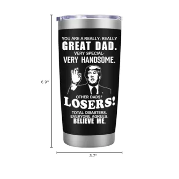 LEIOH Fathers Day Dad Gifts from Daughter Son,Dad Birthday Gifts,Fathers Day Birthday Gifts for Men Dad Papa Grandpa Uncle Stepdad,20 oz Tumbler Mug Black