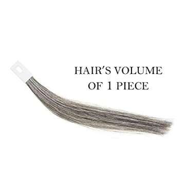 RINBOOOL Hair Swatches for Testing Color, Natural Grey,100% Real Natural Human Hair, 30 Strands per Pack, 8 Inches