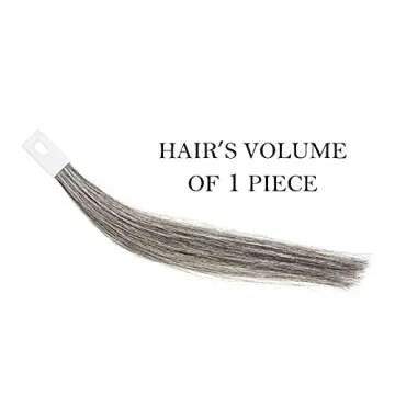 RINBOOOL Hair Swatches for Testing Color, Natural Grey,100% Real Natural Human Hair, 30 Strands per Pack, 8 Inches