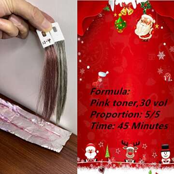 RINBOOOL Hair Swatches for Testing Color, Natural Grey,100% Real Natural Human Hair, 30 Strands per Pack, 8 Inches