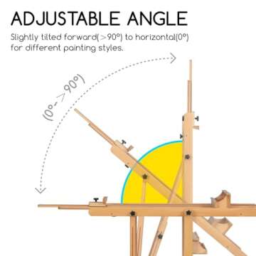 MEEDEN Extra Large Heavy-Duty H-Frame Studio Easel - Solid Beech Wooden Artist Professional Easel, Painting Art Easel Stand with 4 Premium Locking Silent Caster Wheels, Hold Max 82"