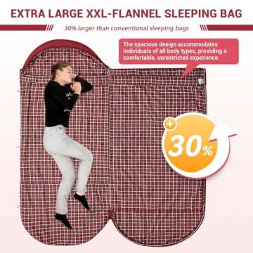 KingCamp XL Camping Sleeping Bag - Waterproof, Roomy & Warm for Outdoor Adventures