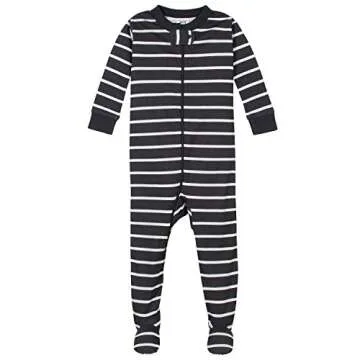 Gerber Baby Boys' 2-Pack Footed Pajamas, Grey Dinos Black Stripe Grey, 12 Months