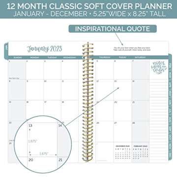 bloom daily planners 2023 Calendar Year Day Planner (January 2023 - December 2023) - 5.5” x 8.25” - Weekly/Monthly Agenda Organizer Book with Stickers & Bookmark - Daydream Believer