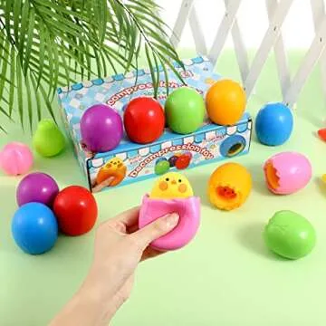 BILLMOSS 12PCS Easter Eggs Squishy Chicks for Kids