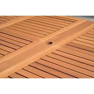 Brampton Patio Athens 11-Piece Outdoor Rectangular Dining Table Set Ideal for Patio and Indoors, Light Teak Finish