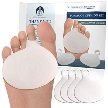 Dr. Frederick's Original Metatarsal Pads - 4 Pieces for Pain Relief - Gel Foot Pads
