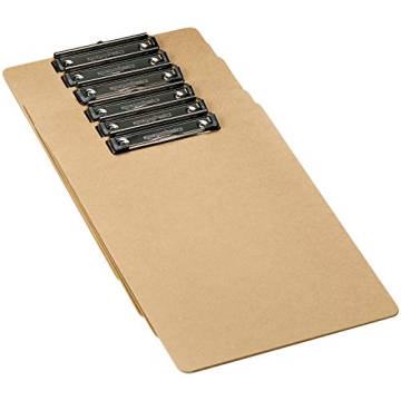 Amazon Basics 6-Pack Hardboard Office Clipboards Sturdy Portable