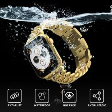 Gold Apple Watch Bands for Women - Adjustable & Stylish