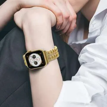 Gold Apple Watch Bands for Women - Adjustable & Stylish