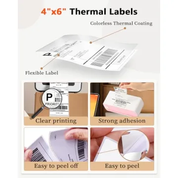 Phomemo 4x6 Shipping Labels - Strong Adhesive & Waterproof