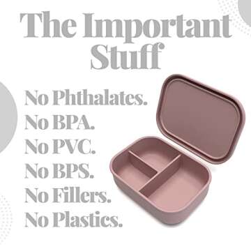 Silicone Bento Box for Kids, Toddlers and Adults - Made from Platinum LFGB German Silicone - Microwa...