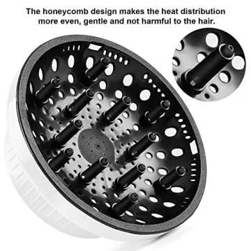 BESTTRENDY Diffuser Hair Dryer Attachment: Universal Adaptable for Blow Dryers with 1.4 Inch to 2.4 Diameter Nozzle Curly Hair, Professional Salon Tool Gifts Women, White