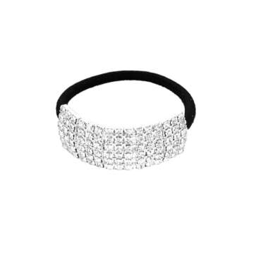 Xiwstar 3Pcs Fashion Elastic Scrunchies Rhinestone Hair Ties Ponytail Holder Headband Hair Accessori...