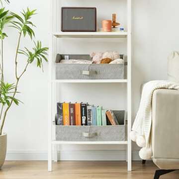 GRANNY SAYS Closet Organizers and Storage, Trapezoid Storage Bins, Gray, Closet Storage Bins, Storage Baskets for Shelves, Fabric Storage Bins with Handles, Clothing Organizer, Gray, 3-Pack