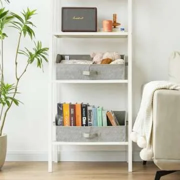 GRANNY SAYS Closet Organizers and Storage, Trapezoid Storage Bins, Gray, Closet Storage Bins, Storage Baskets for Shelves, Fabric Storage Bins with Handles, Clothing Organizer, Gray, 3-Pack