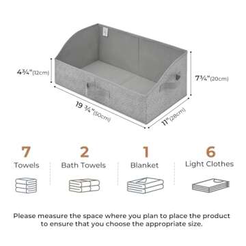 GRANNY SAYS Closet Organizers and Storage, Trapezoid Storage Bins, Gray, Closet Storage Bins, Storage Baskets for Shelves, Fabric Storage Bins with Handles, Clothing Organizer, Gray, 3-Pack