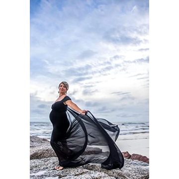 JustVH Maternity Mermaid Chiffon Gown for Photographs