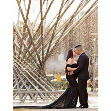 JustVH Maternity Mermaid Chiffon Gown for Photographs