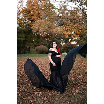 JustVH Maternity Mermaid Chiffon Gown for Photographs