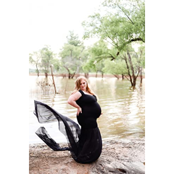 JustVH Maternity Mermaid Chiffon Gown for Photographs