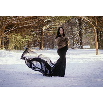 JustVH Maternity Mermaid Chiffon Gown for Photographs