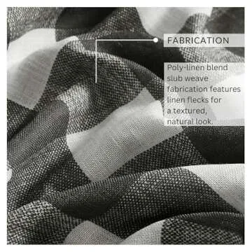 Elrene Home Fashions Farmhouse Living Grainger Buffalo-Check Blackout Window Curtain, Living Room and Bedroom Drape with Rod Pocket Tabs, 52" x 95", Black, 1 Panel