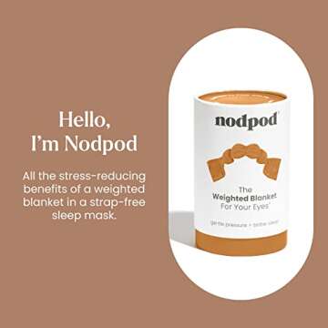 Nodpod Gentle Pressure Sleep Mask | Patented Light Blocking Design for Sleeping, Travel & Relaxation | Bead Filled, Machine Washable, BPA Free Eye Pillow (Sedona)