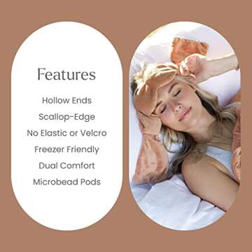 Nodpod Gentle Pressure Sleep Mask | Patented Light Blocking Design for Sleeping, Travel & Relaxation | Bead Filled, Machine Washable, BPA Free Eye Pillow (Sedona)