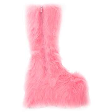 Ellie Shoes Women's 500-Fuzz Boot, Pink, 8 US/8 M US