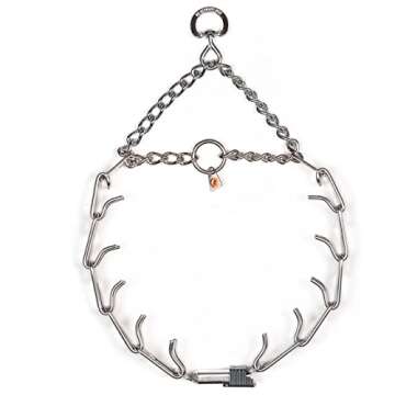 Herm Sprenger Dog Training Prong Collar with Quick Release Cliclock Buckle & Swivel Ring | Adjustable Length Stainless Steel Collar Made in Germany for Large Dogs up to 20" Neck (3.2mm Prongs)