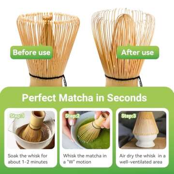 Authentic Bamboo Matcha Whisk for Perfect Tea Preparation