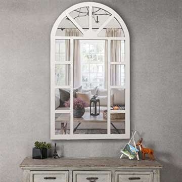 Rustic Arched Window Mirror - Farmhouse Wall Decor