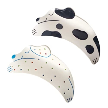 Cute Dog Hair Clips - Stylish Acetate Claw Clips for Women, Pack of 2