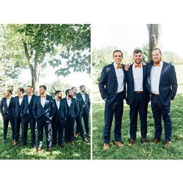 AWAYTR Adjustable Orange Bow Tie for Men & Women