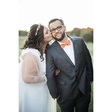 AWAYTR Adjustable Orange Bow Tie for Men & Women