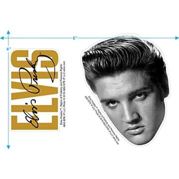 Popfunk Elvis Presley Signature Heartthrob Music T Shirt & Stickers (XXX-Large) Black