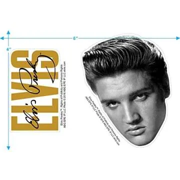 Popfunk Elvis Presley Signature Heartthrob Music T Shirt & Stickers (XXX-Large) Black