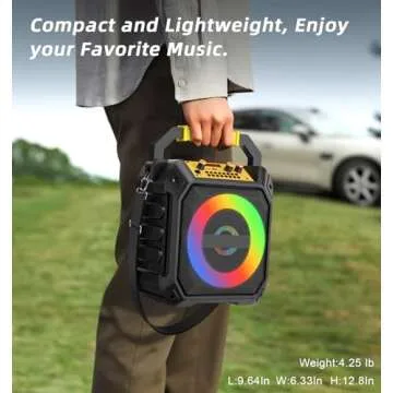 VICTRESS Karaoke Machine with 2 Wireless Microphones, Portable Bluetooth Speaker for Adults & Kids with Strobe Lights,Karaoke Speaker with PA System Supports TWS/USB/TF/REC/AUX for Party/Meeting/Black