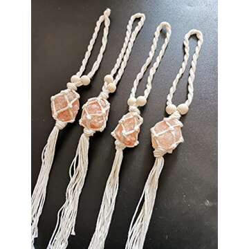Handmade Himalayan Salt Car Rearview Mirror Pendant Car Decoration Hanging Ornaments for You
