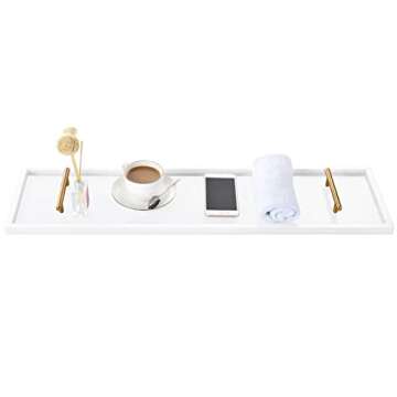 ToiletTree Clear Acrylic Bathtub Caddy with Rust-Proof Gold Finished Handles