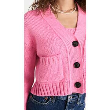 English Factory Women's V Neck Sweater Cardigan