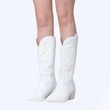 Stylish Mattiventon White Cowboy Boots for Women