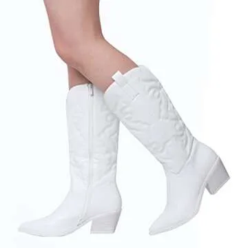 Stylish Mattiventon White Cowboy Boots for Women