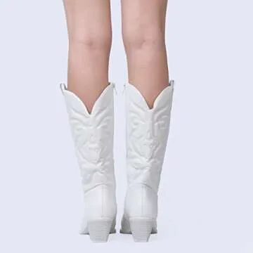 Stylish Mattiventon White Cowboy Boots for Women