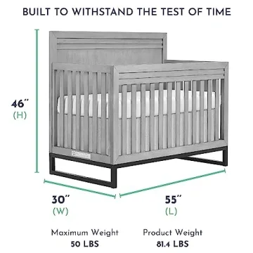 Evolur Kyoto Convertible Crib, Greenguard Certified Quality
