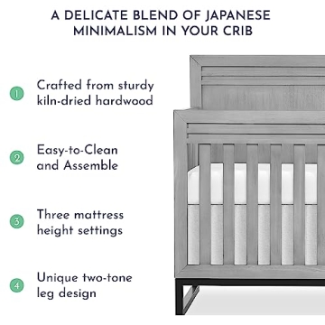 Evolur Kyoto Convertible Crib, Greenguard Certified Quality