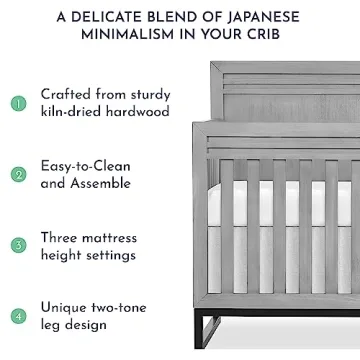 Evolur Kyoto Convertible Crib, Greenguard Certified Quality